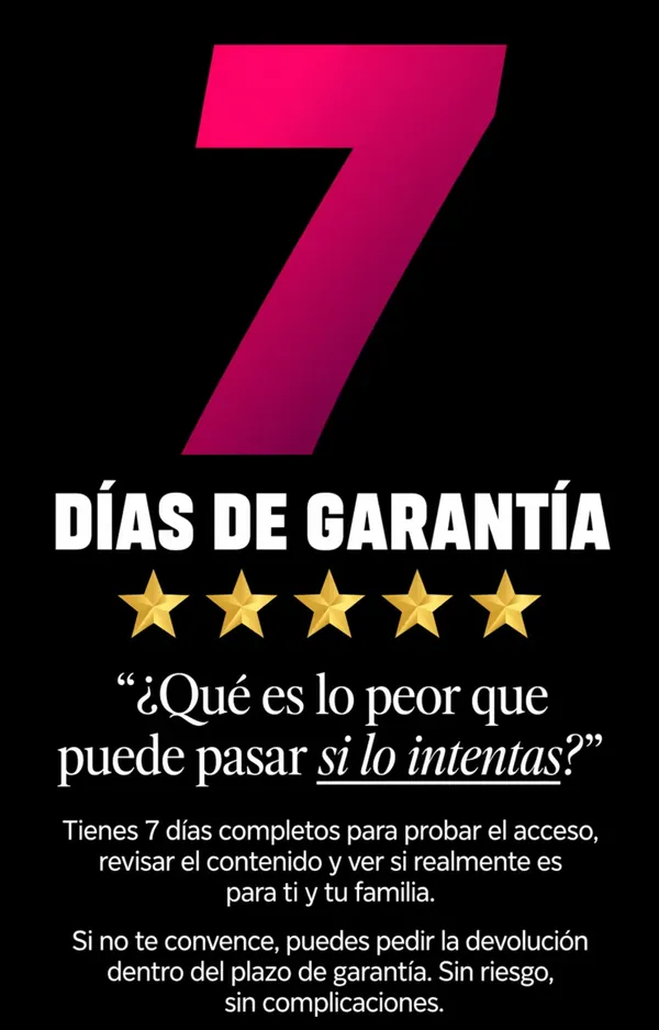 7 días de garantía — ¿Qué es lo peor que puede pasar si lo intentas?